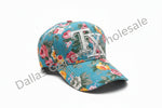 Women "TX" Monogram All-Over Floral Print Baseball Caps Wholesale