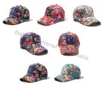 Women "TX" Monogram All-Over Floral Print Baseball Caps Wholesale