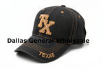 "TX" Texas Embroidered Denim Baseball Caps Wholesale