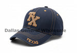"TX" Texas Embroidered Denim Baseball Caps Wholesale