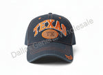 "Texas" Arch Embroidered Denim Baseball Caps Wholesale