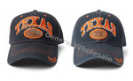 "Texas" Arch Embroidered Denim Baseball Caps Wholesale