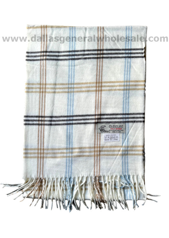 Wholesale Unisex White Cashmere Feel Scarves