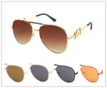 Unisex Aviator Sunglasses with Gold Medusa Wholesale