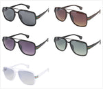 Unisex Retro Square Aviator Sunglasses with Stripe Temple Accent Wholesale