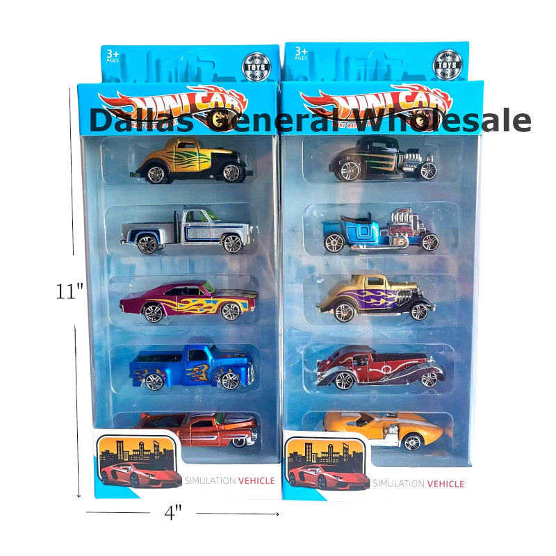 5 PC Toy Metal Friction Die Cast Cars Play Set Wholesale