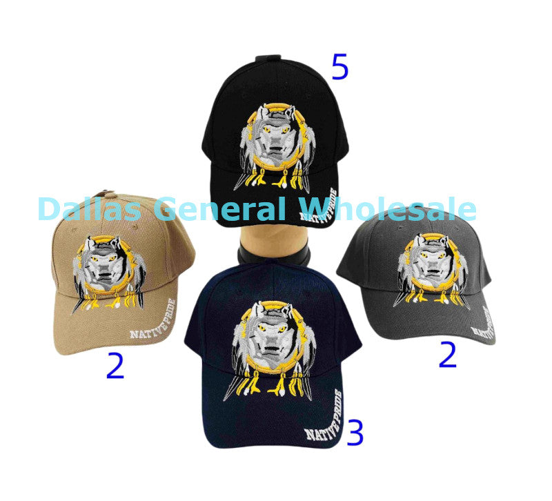 "Native Pride" Wolf Casual Caps Wholesale