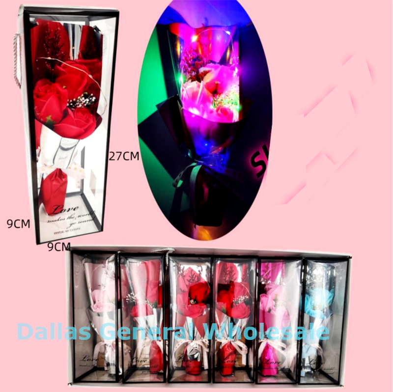Valentines Light Up Rose Gift Set Wholesale
