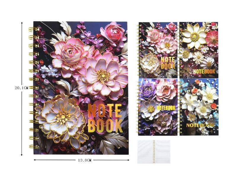 3D Floral Design Notebooks Wholesale