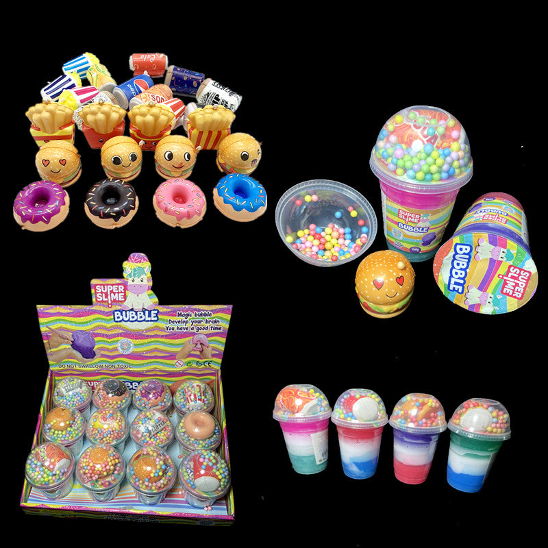 Cute Fast Food Beaded Bubble Slimes Wholesale