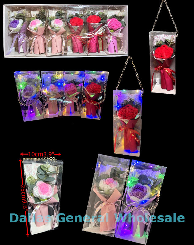 Trendy Light Up Crochet Flower Bouquets Wholesale