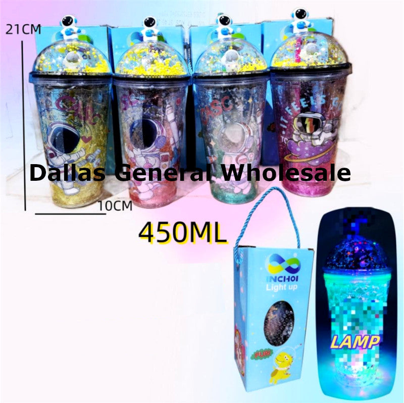 Flashing Light Up Astronaut Cups w/ Straw Wholesale