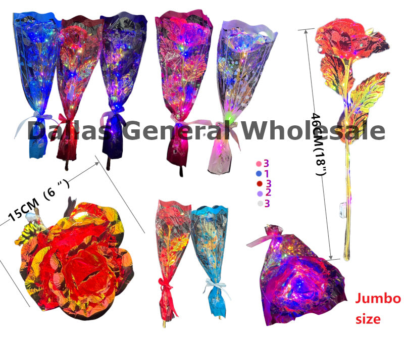 Flashing 18" Jumbo Light Up LED Roses Wholesale