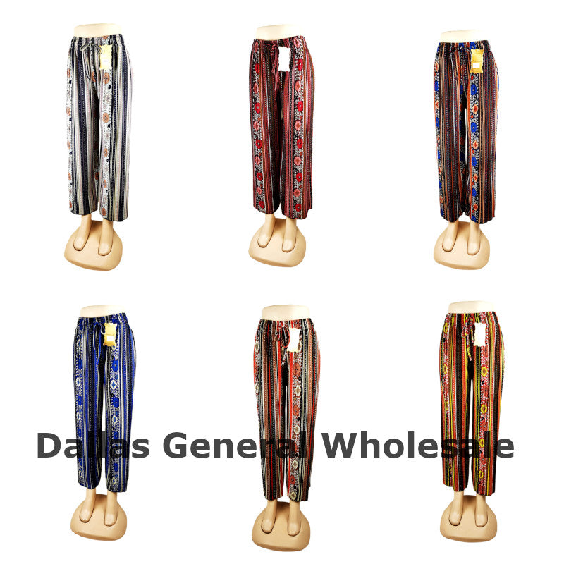 Women Ethnic Style Pleated Palazzo Pants Wholesale