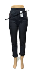 Women Casual Fleece Lining Trousers Pants Wholesale