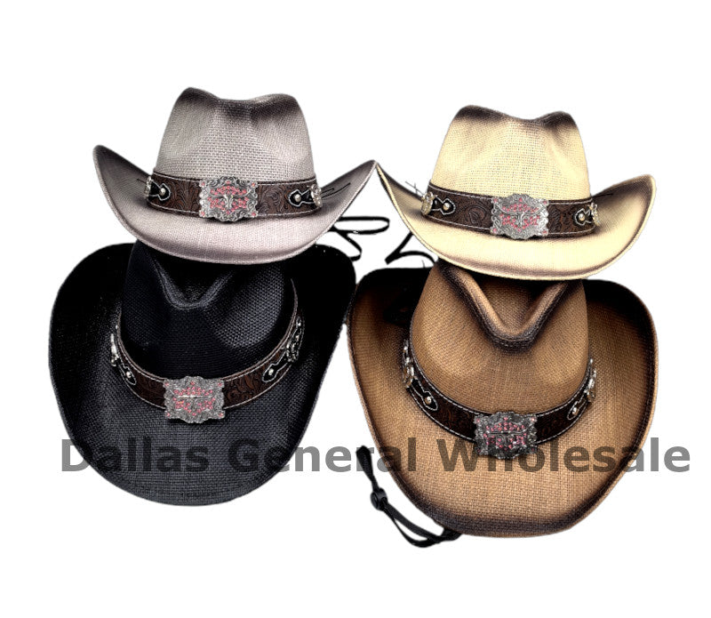Ladies Double Layer Spray Painted Cowboy Hats Wholesale
