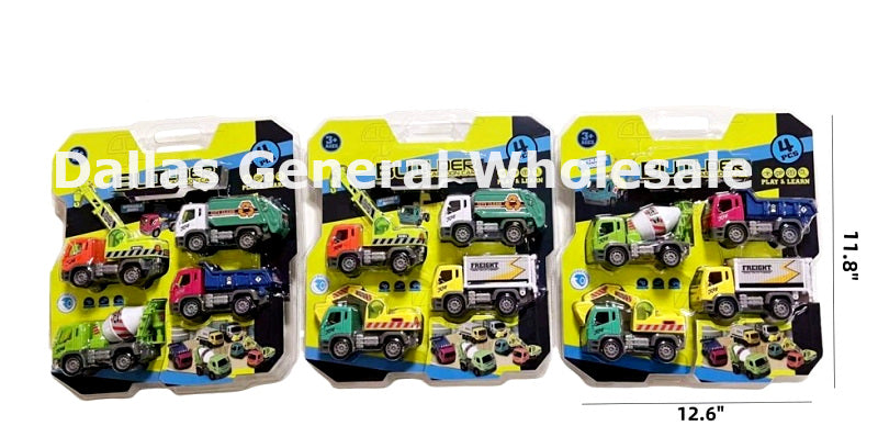 4PC Construction Truck Blister Pack Toys Wholesale