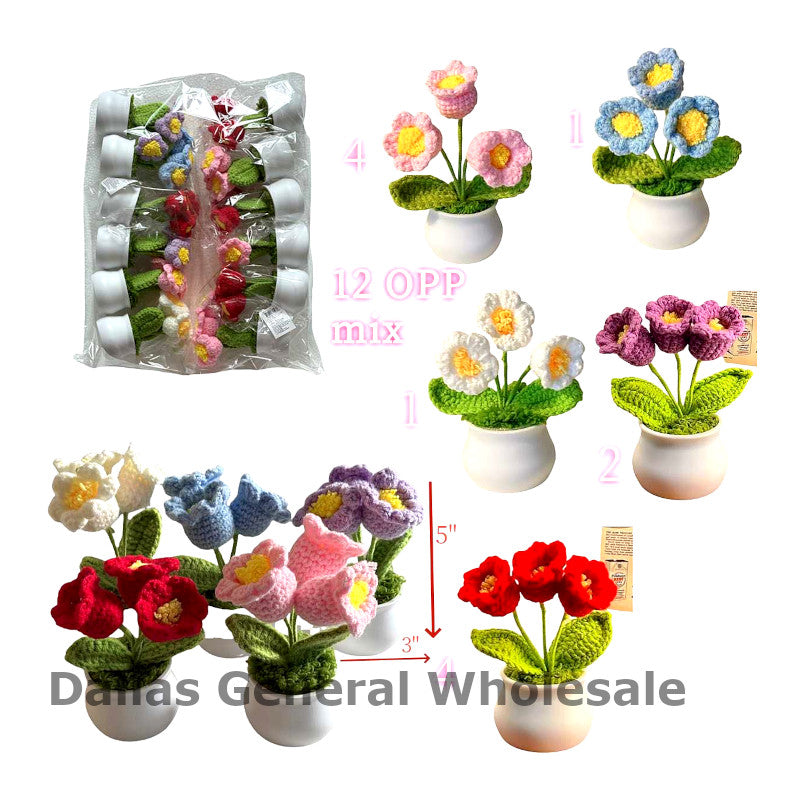 Trendy Crochet Flowers in Pot Wholesale