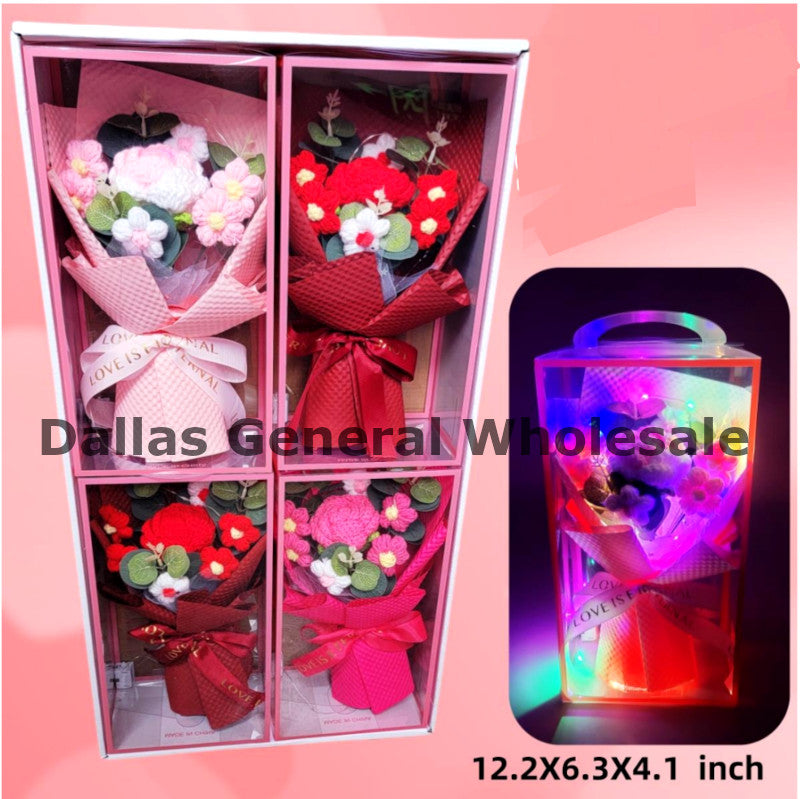 Trendy Crochet Flower Bouquets Gift Box Wholesale