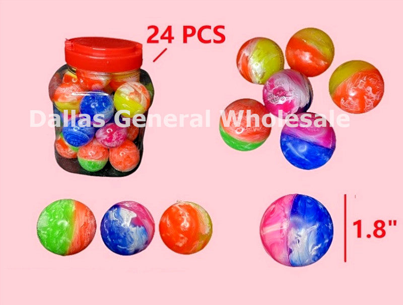 24PC Assorted Colors Rubber Bounce Balls Wholesale