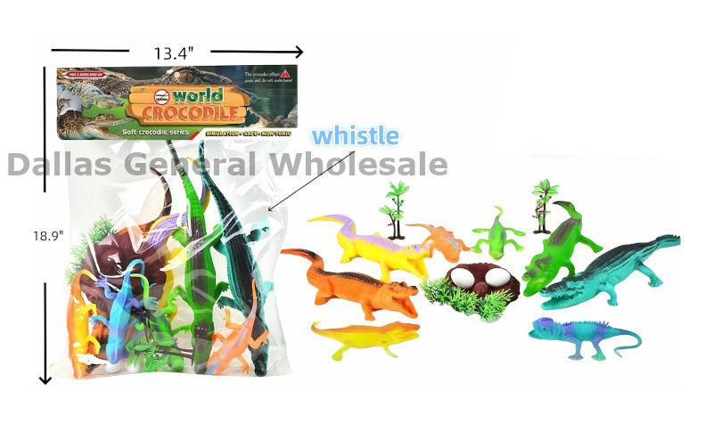 14 PC Toy Miniature Crocodile Play Set Wholesale