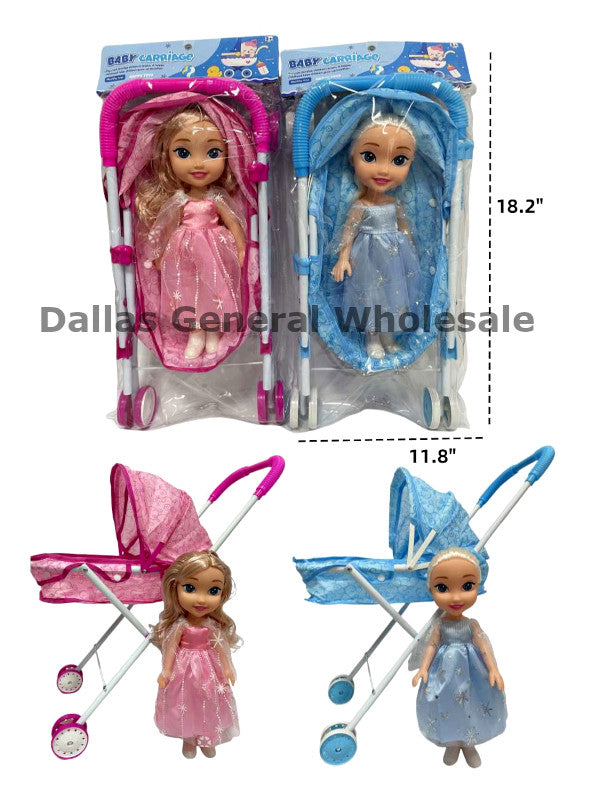 Bed Stroller & Baby Doll Toy Set Wholesale