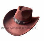 Western Suede Feel Cowboy Hat with Longhorn Buckle Band Wholesale