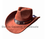 Western Suede Feel Cowboy Hat with Longhorn Buckle Band Wholesale