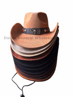 Western Suede Feel Cowboy Hat with Longhorn Buckle Band Wholesale