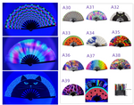 Glow in the Dark Clacking Fans | Wholesale UV Rave Line Dance Fans