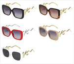 Women's Oversized Square Sunglasses with Gold Chain Arms - Wholesale