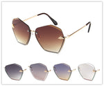 Women's Rimless Luxury Inspired Metal Sunglasses - Wholesale