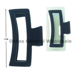 XL Matte Black Rectangular Open-Frame Hair Claw Clips Wholesale