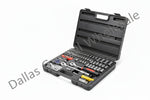 Packaged Zhongxing hardware socket set on a brown surface