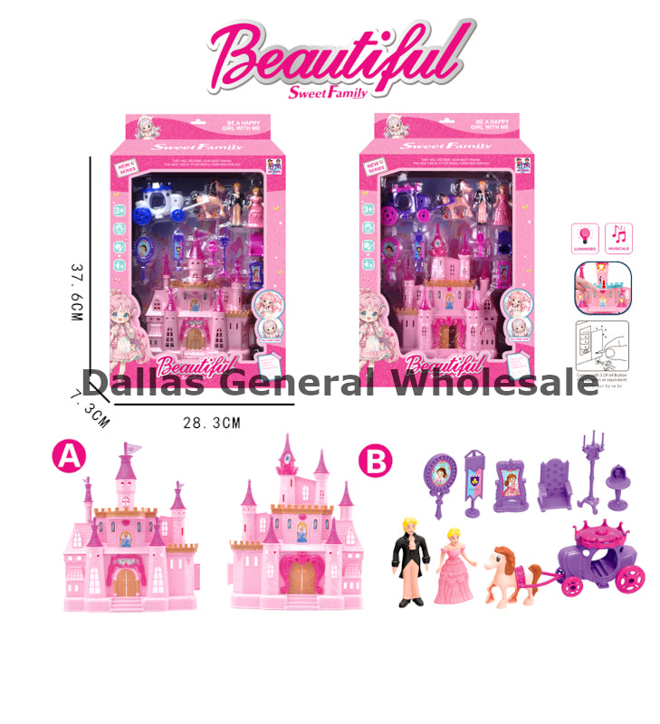Wholesale Princess Dollhouse Music Light Castle Playset
