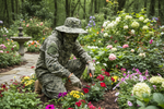 Camouflage Boonie Hats with Full Face Mask & Neck Drape Wholesale