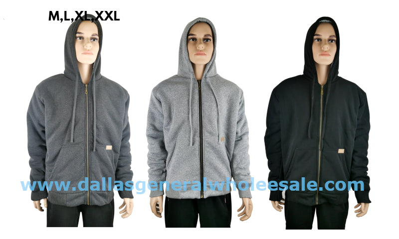 Men Solid Color Thermal Zipper Jackets Wholesale