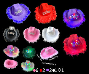 Novelty Light Up Cowgirls Hats Wholesale