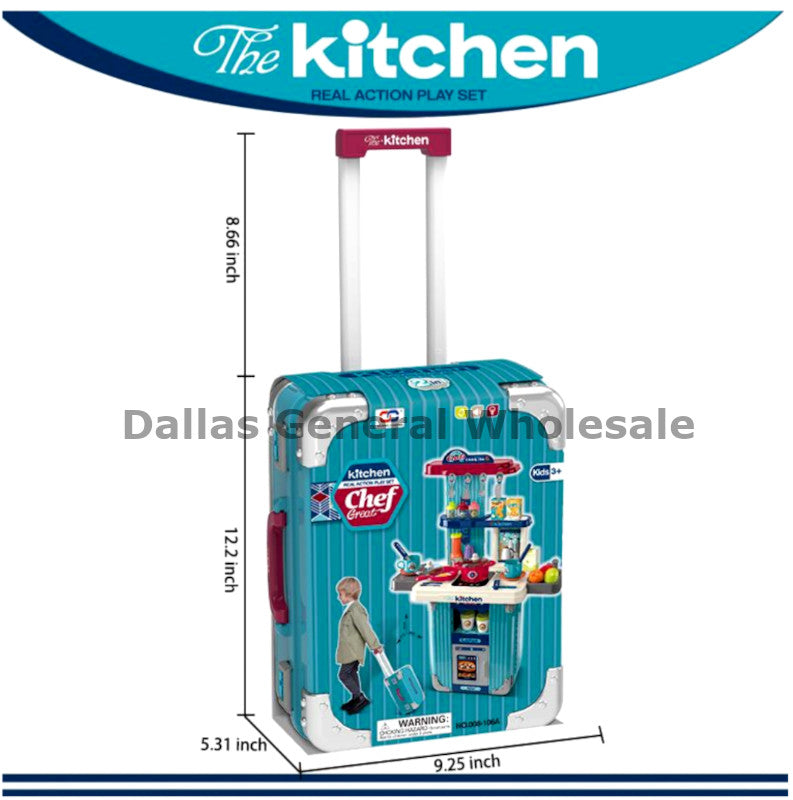 Wholesale Chef Craft Rolling Kitchen Suitcase Playset Portable Cooking Station