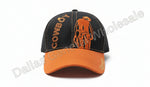 "Cowboy" Silhouette Outline Embroidered Denim Baseball Caps Wholesale