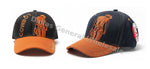 "Cowboy" Silhouette Outline Embroidered Denim Baseball Caps Wholesale