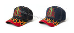 Denim Baseball Caps Wholesale – Guadalupe & Roses Embroidery with Flame Brim
