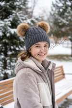 Double Pom Pom Cable Knit Beanie Wholesale