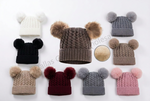 Double Pom Pom Cable Knit Beanie Wholesale