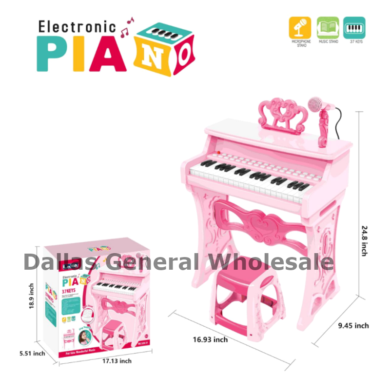Wholesale Electronic Piano 37-Key Musical Instrument with Microphone and Music Stand