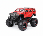 A red and black remote control monster truck modeled after a Hummer, shown from a three-quarter front angle on a white background with a diagonal 'Dealer General Wholesale' watermark.