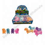 Display box of colorful decompression toys with individual toys shown below.