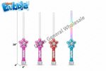 Four Ward Bubble wand-shaped bubble lights on a white background, shown with dimension markings of 28 inches and 4 inches, plus a Ward Bubble logo and a diagonal wholesale watermark.