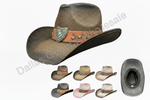 Heart Turquoise Concho Straw Cowboy Hats Wholesale