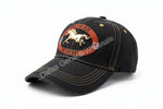 "Horse" Gold-Tone 3D Emblem Denim Baseball Caps Wholesale